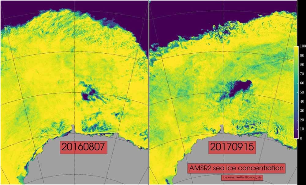 Bij Antarctica zit een gat in  het ijs zo groot als Nederland