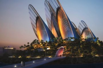 looking south to zayed national museum by night 1