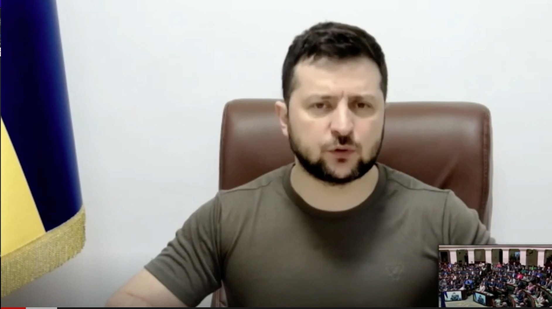 Zelensky spreekt het Belgische Parlement streng toe