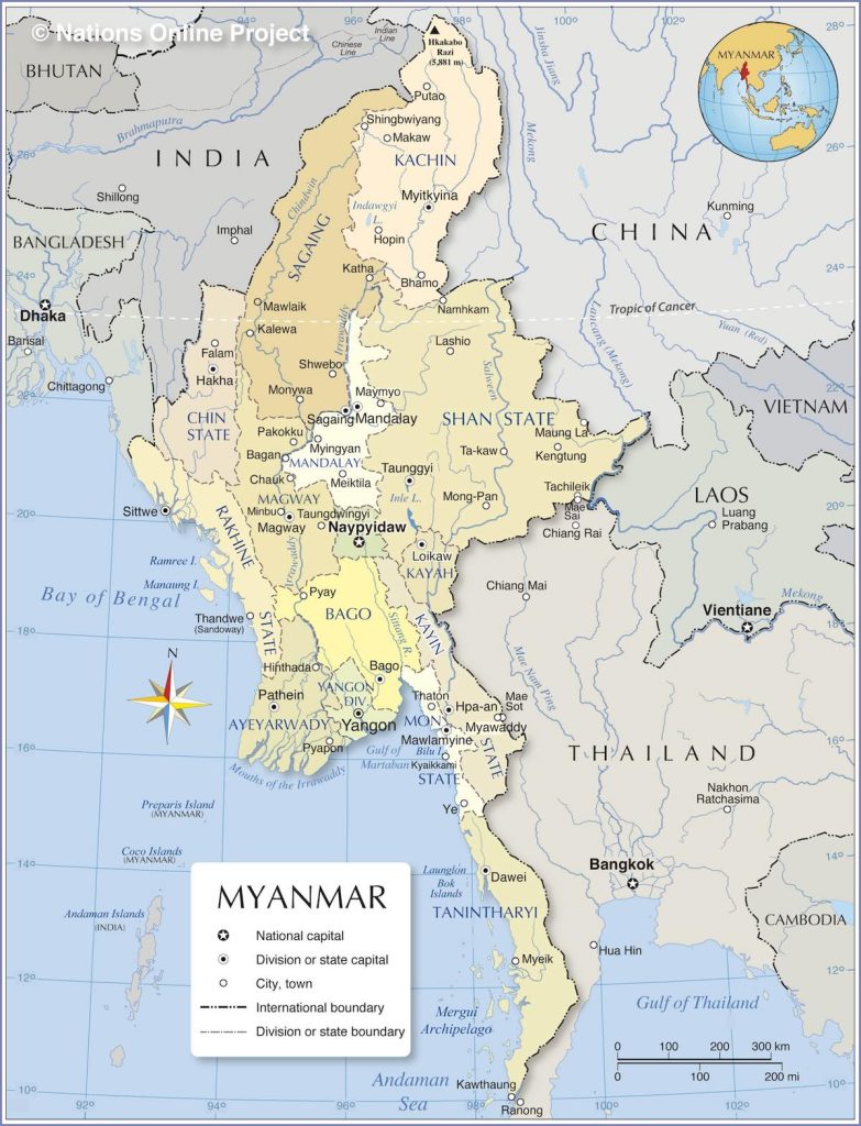 Myanmar Administrative Map L