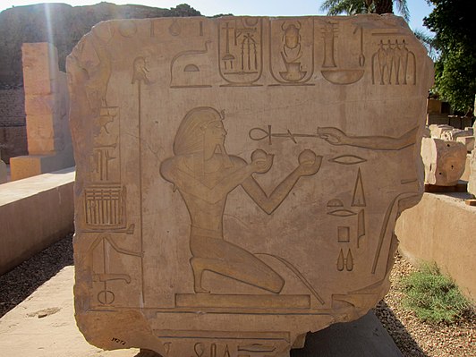 532px Stone block with relief at Karnak Temple