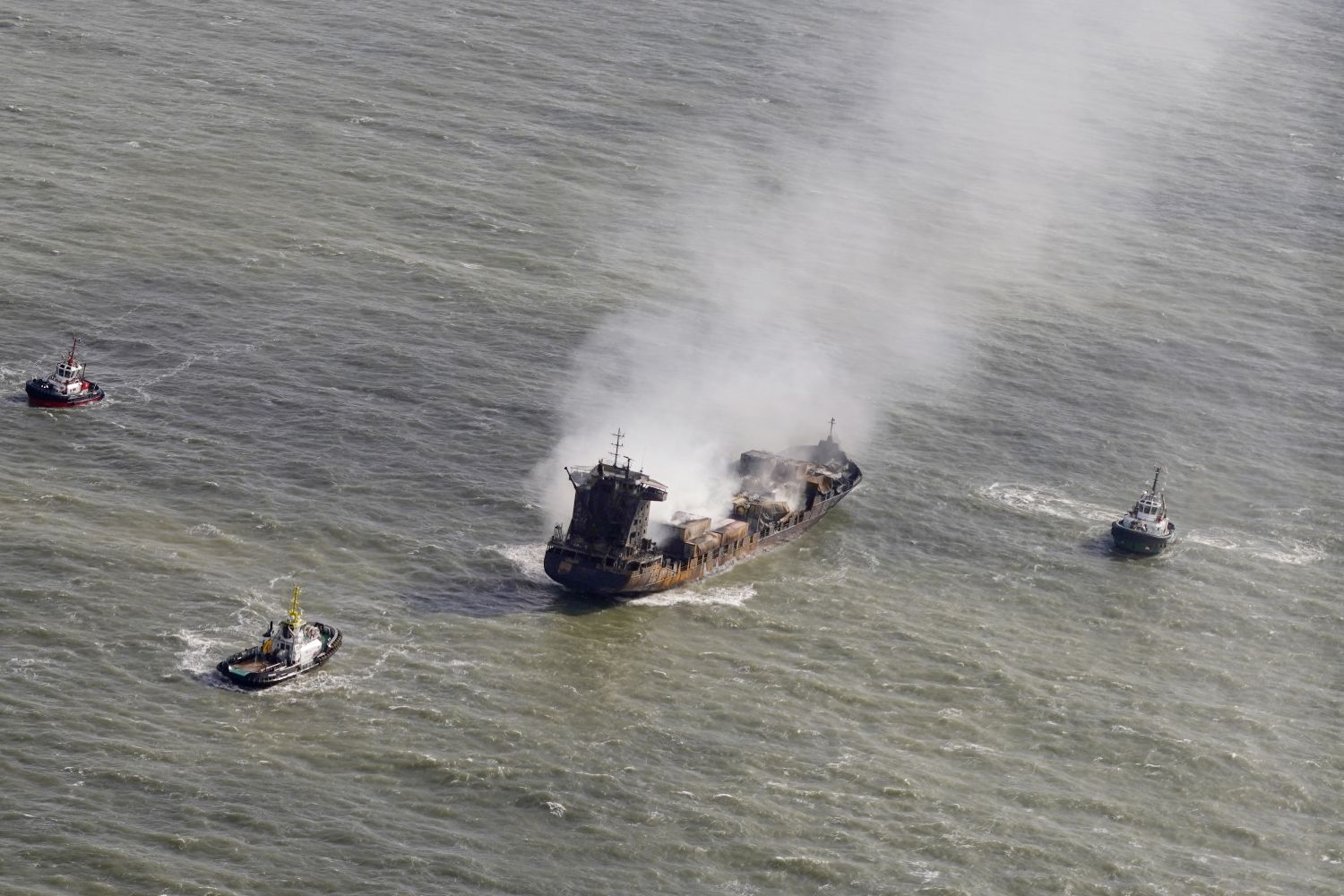 Incident in de Noordzee: vrachtschip botst tegen Amerikaanse tanker aan ANP 522115259
