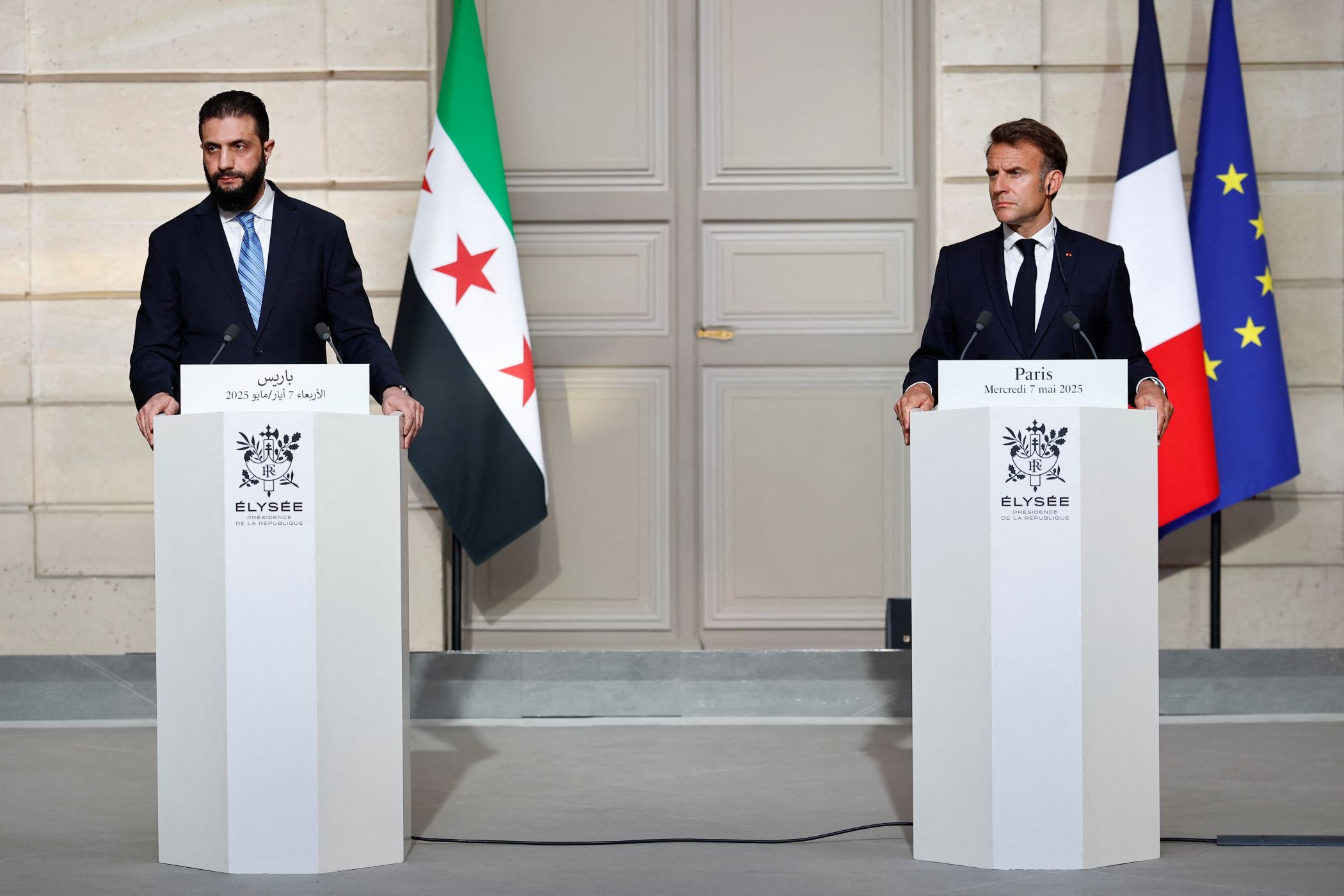 Macron wil sancties voor Syrië ‘geleidelijk opheffen als het land stabiliseert’