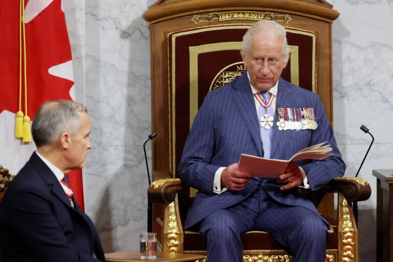 Koning Charles verdedigt soevereiniteit van Canada tijdens troonrede