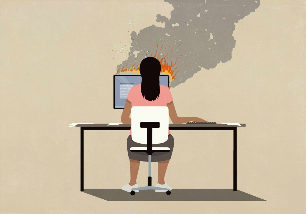Brandende computer