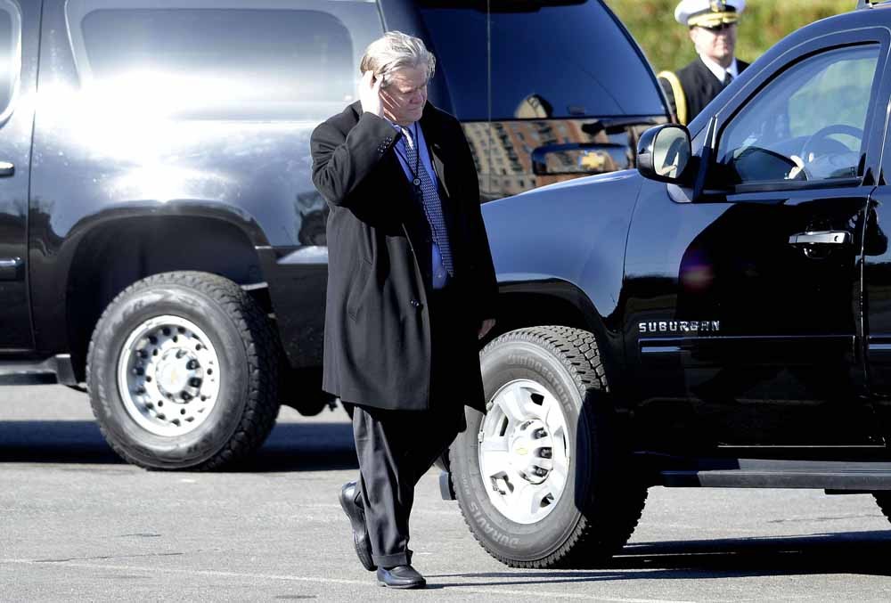 Steve Bannon, Donald Trumps topstrateeg, bij de Conservative Political Action Conference in National Harbor, Maryland op 24 februari 2017. ‘Waar Mercers geld opduikt, is Bannon meestal niet ver weg.’– © HH
