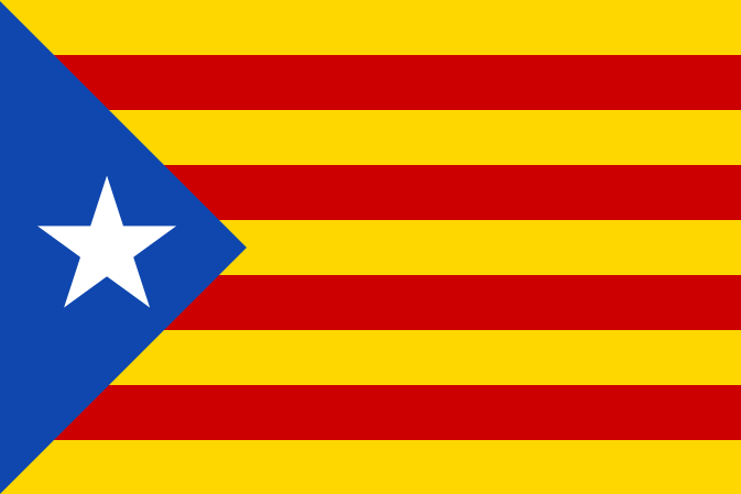 De estelada: vlag van de Catalaanse onafhankelijkheidsbeweging.