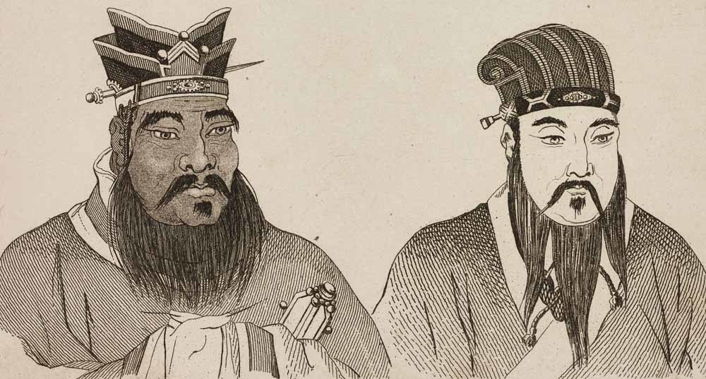 Confucius (links) en Mencius.