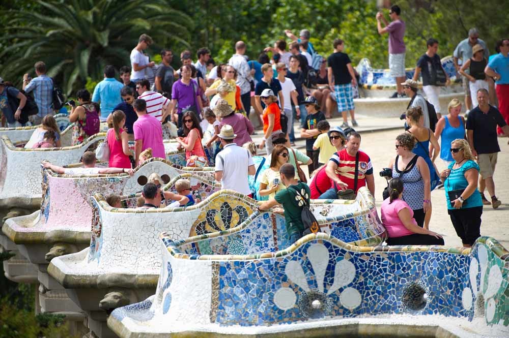Park Güell in Barcelona, een van de populairste plekken van de stad.
