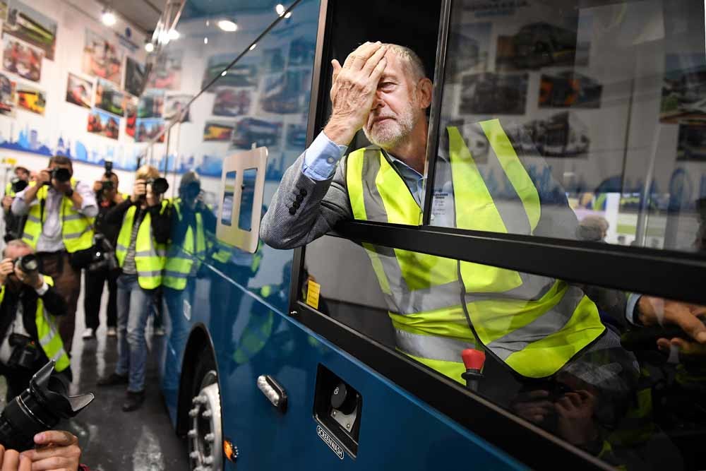 Corbyn bezocht ‘zwevende’ kiesdistricten in de Engelse Midlands en in Schotland, die op dit moment in handen zijn van de Conservatieven. – © Jeff Mitchell / Getty Images 