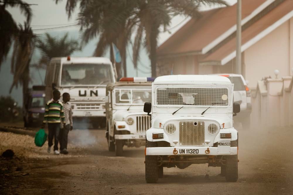 Blauwhelmen patrouilleren in de straten van Goma, DR Congo. – © Flickr Vision
