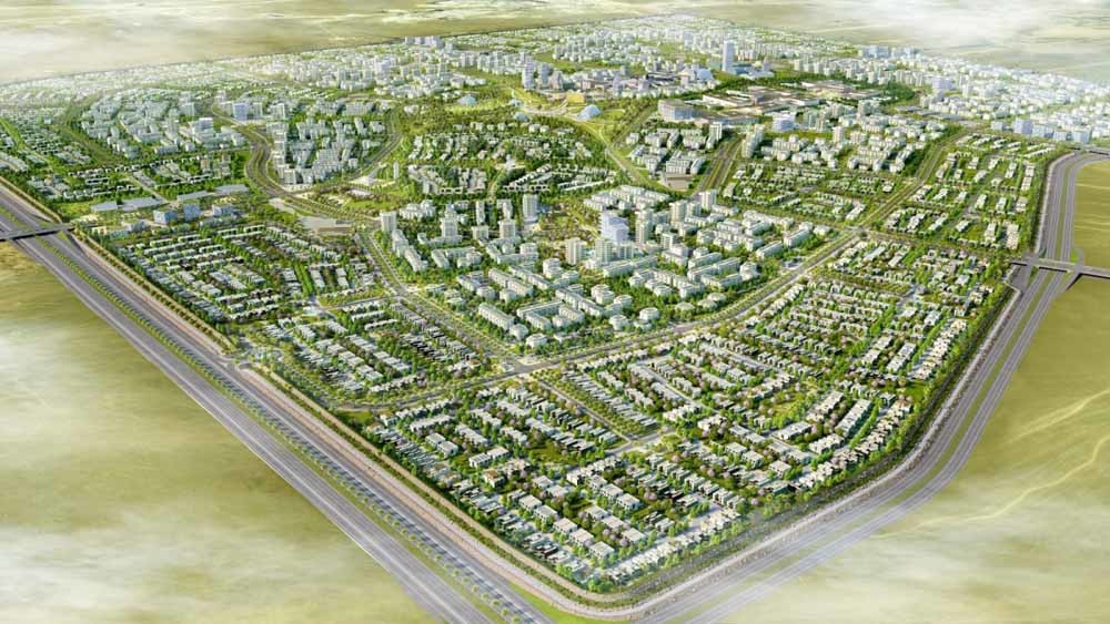 Artist impression van de groene stad Badya City, een project van vastgoedontwikkelaar Palm Hills Development. 