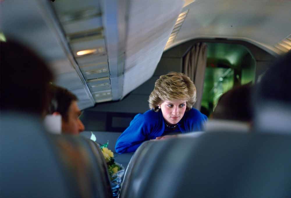 Prinses Diana aan boord van het majestueuze toestel. – © Tim Graham / Getty Images
