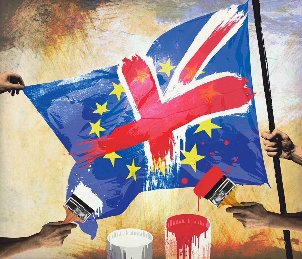 Een geschilderde Britse Union Jack. – © HH