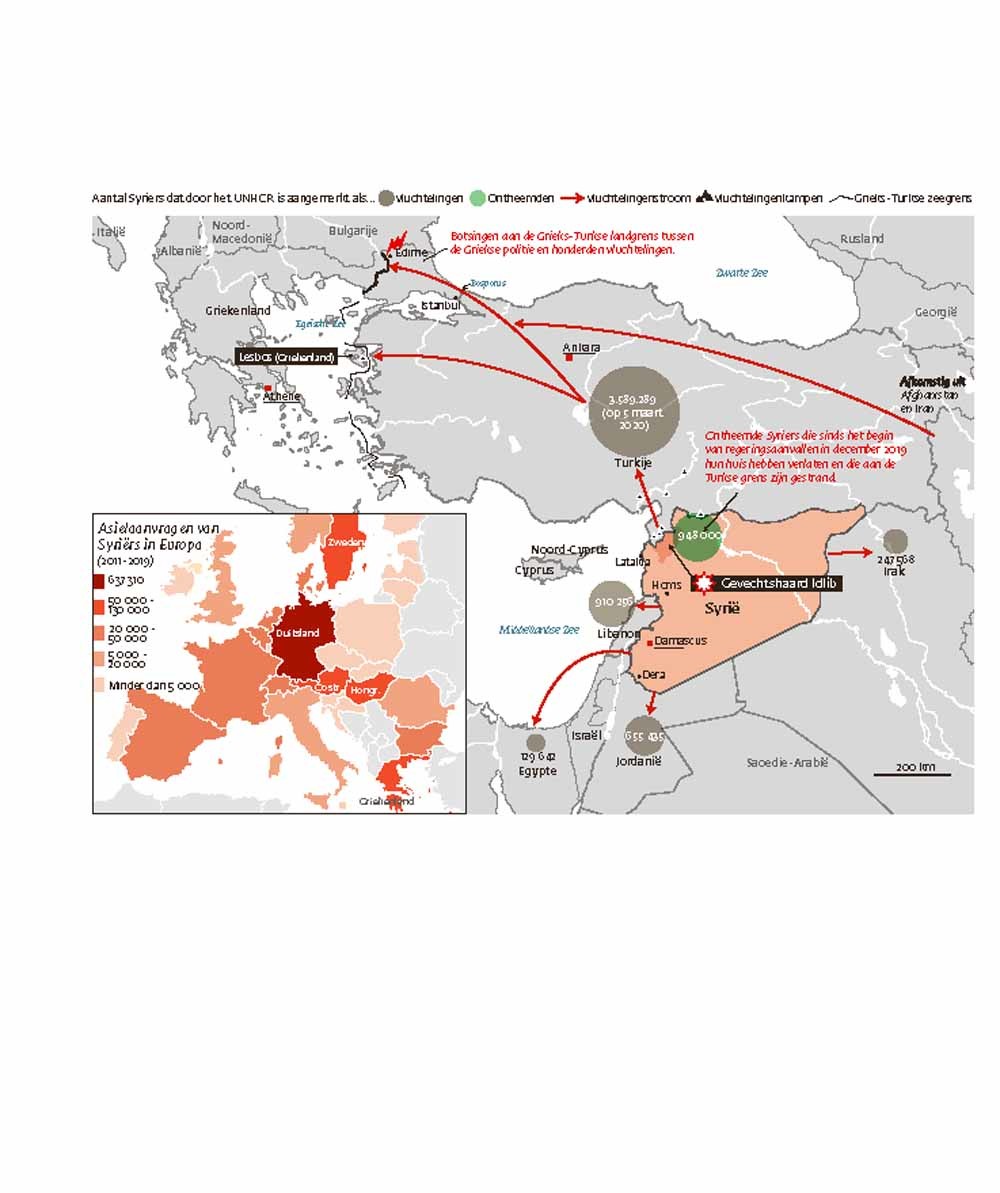 Bronnen: VN-vluchtelingenorganisatie (unhcr.org), Eurostat (ec.europa.eu)