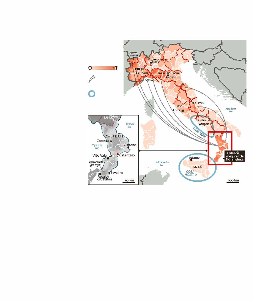 ’Ndrangheta is Italië aan het verovere.  Bron: termometropolitico.It. 