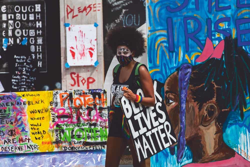 Het Black Lives Matter Plaza in de buurt van het Witte Huis in Washington, D.C. © Manuel Balce Ceneta / AP Photo