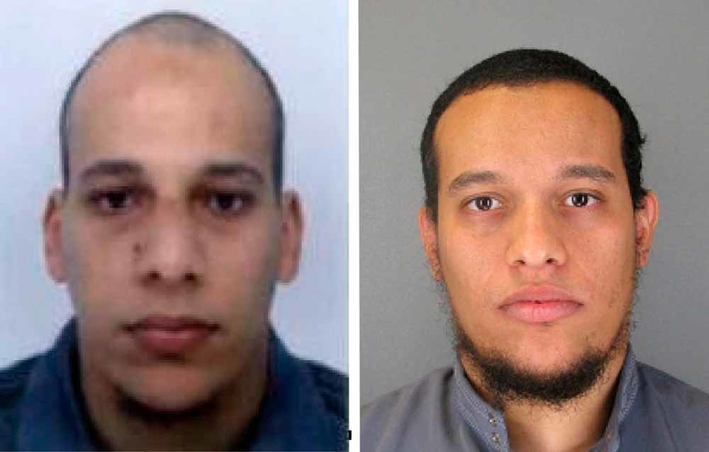 Saïd (rechts) en Chérif Kouachi (Charlie Hebdo).