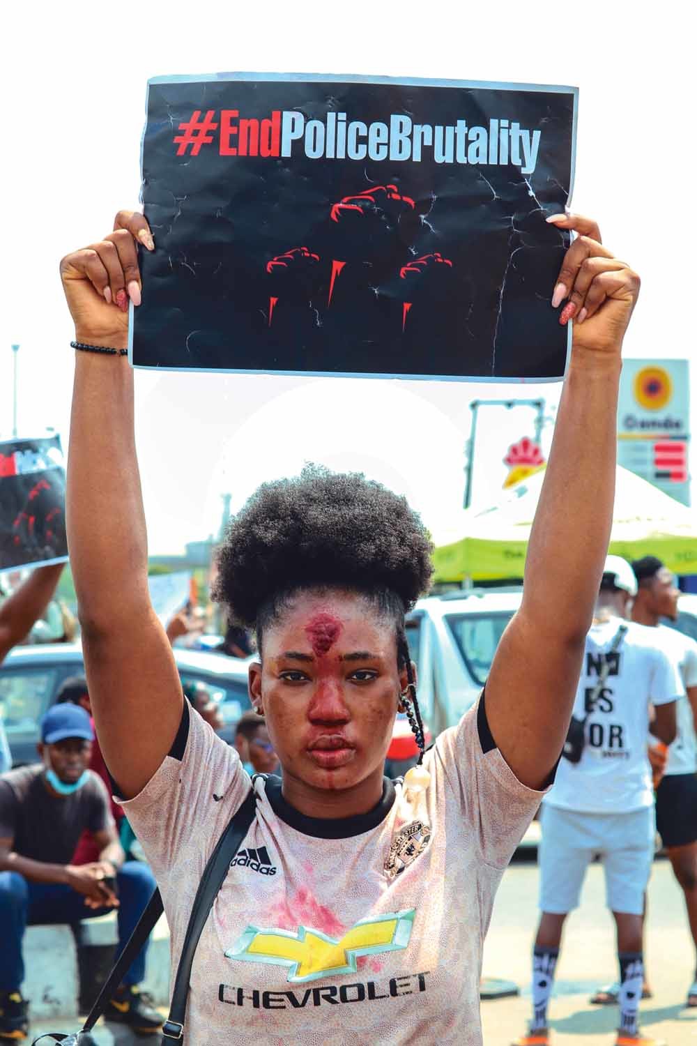 Vooral jongeren gaan in Nigeria de straat op om een einde te eisen aan het staatsgeweld. © Tosin James / Unsplash