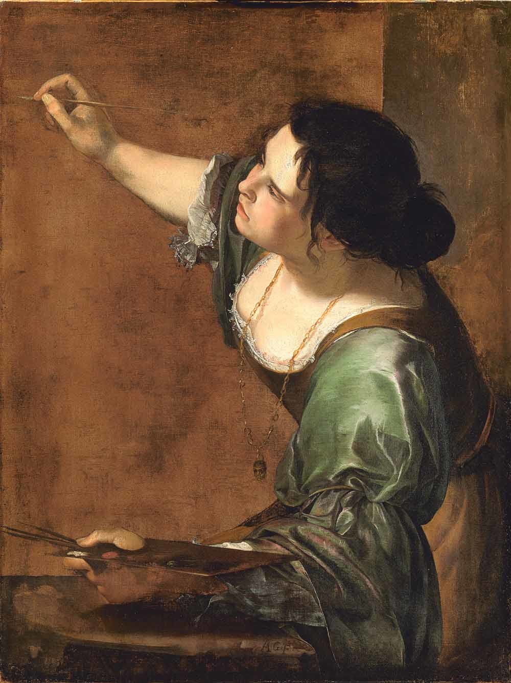 Zelfportret als de allegorie van de schilderkunst (La Pittura). Olieverf op doek, 98,6 × 75,2 cm © Royal Collection Trust