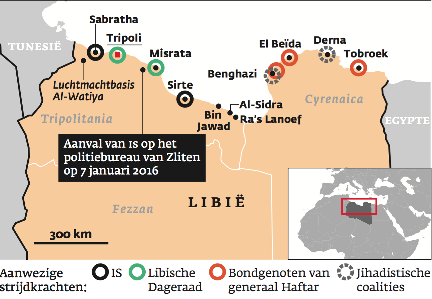 De situatie op 8 februari.
