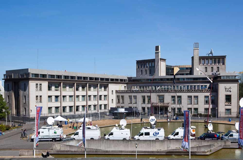 Het gebouw van het Joegoslavië-tribunaal in Den Haag, waar Mladic in juni 2011 voor het eerst werd voorgeleid. – © Michel Porro / Getty Images