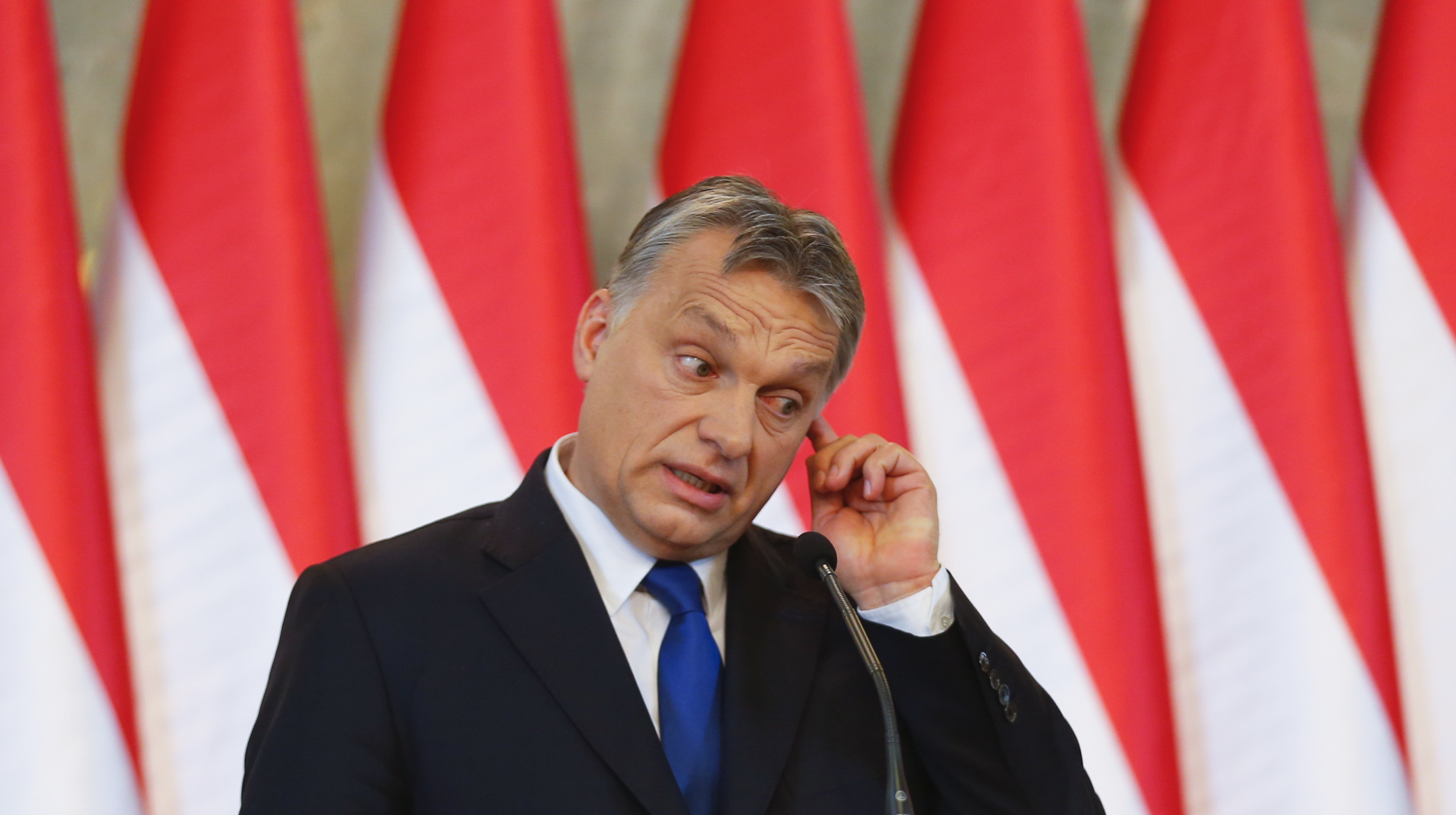 Viktor Orbán. Zouden er nu verkiezingen zijn, dan zou hij ze weer met overmacht winnen. – © Reuters