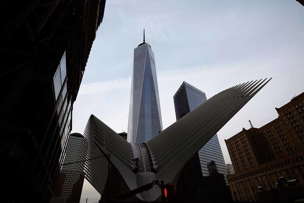 Deel van het door Santiago Calatrava ontworpen PATH-station op Ground Zero in New York. – Spencer Platt / Getty