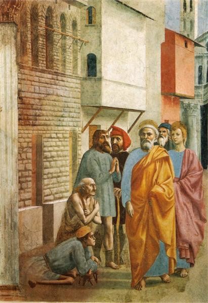 masaccio st peter healing the sick with his shadow 1425