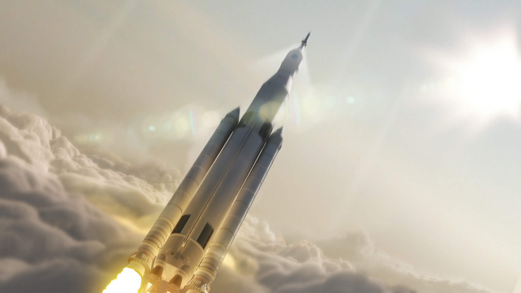 Artist impression van een ruimtevlucht. – © NASA / MSFC